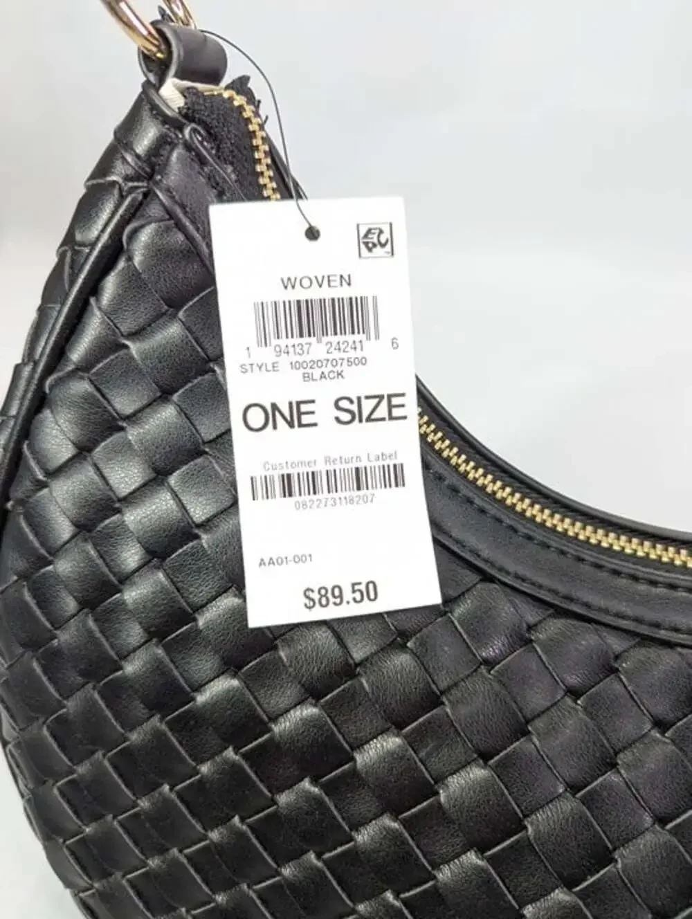 On 34th Women's Woven Crossbody Hobo in Black (MSRP $90)